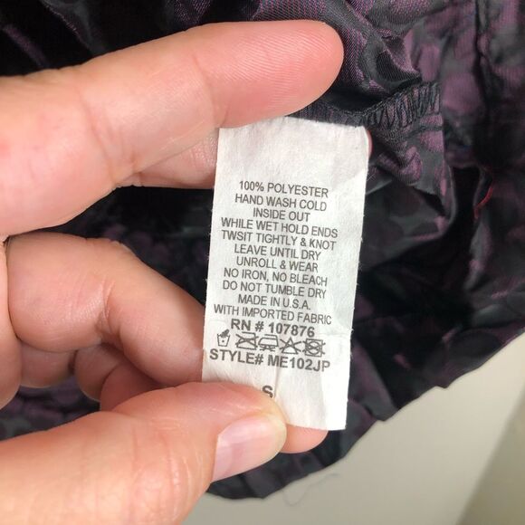 Sun Kim Boyfriend Jacket Crinkle Blazer Black Purple Lagenlook Chore Coat Small - Picture 8 of 8